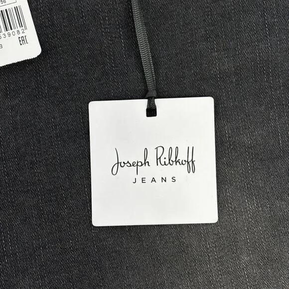 Joseph Ribkoff Women 22 Charcoal Grey Embellished FishNet Cuff Classic Slim Jean - Picture 13 of 15